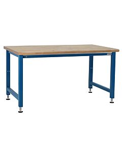 Adams Series Workbench Electric Hydraulic Lift, 1-3/4 Thick Oiled 100% Solid Butcher Block Hardwood Top, Round Front Edge
