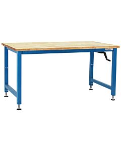 Adams Series Workbench Manual Hydraulic Lift with 1" Thick 100% Oiled Butcher Block Top 12 Stroke