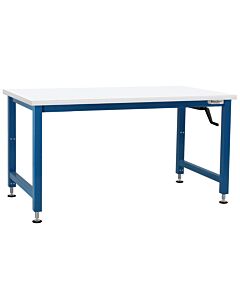 Adams Series Workbench Manual Hydraulic Lift with Standard Formica™ Plastic Laminate and Square Cut Edge 16 Stroke