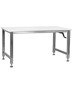 Kennedy Series Workbench, Manual Hydraulic Lift 12 Stroke with Stainless Steel Frame and Cleanroom LisStat Static Control Laminate