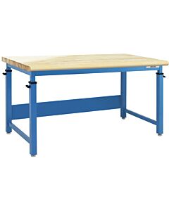Cleveland Series Workbench with Lacquered 100% Solid Butcher Block Hardwood 1 3/4" Thick Top and Round Front Edge