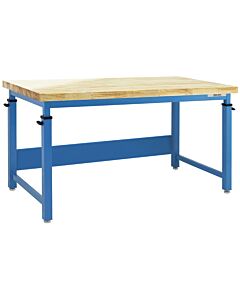 Cleveland Plus Series Workbench with Lacquered 100% Solid Butcher Block Hardwood 1 3/4" Thick Top - Square Cut Edge