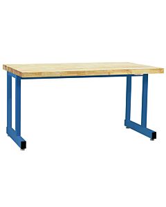 Dewey Series Workbench with Lacquered 100% Solid Butcher Block Hardwood 1 3/4" Thick Top