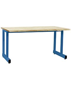 Dewey Series Workbench with Lacquered Butcher Block 1" Thick Top - Square Cut Edge