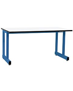 Dewey Series Workbench with 1" Thick Phenolic Resin Top And Square Cut Edge - White
