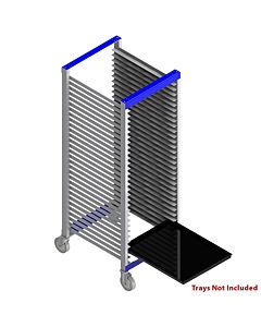Tray Carts, Welded 18" D x 26" W x 66" H, 30 Slots, Front Entry