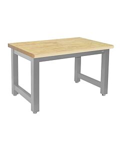 Harding Series Workbench with Lacquered 100% Solid Butcher Block Hardwood 1 3/4" Thick Top - Round Front Edge