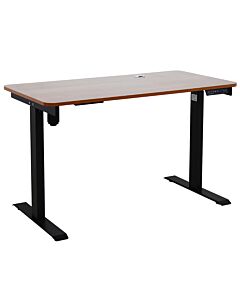 Johnson Series Electro-Mechanical Lift Table with Laminate Top-24" D x 48" L-Cherry-STD Black
