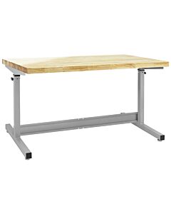 Jefferson Series Workbench with Lacquered 100% Solid Butcher Block Hardwood 1 3/4" Thick Top - Square Cut Edge