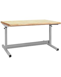 Jefferson Series Workbench with Oiled 100% Solid Butcher Block Hardwood 1 3/4" Thick Top and Round Front Edge