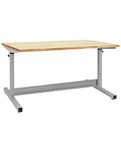 Jefferson Series Workbench with Oiled Butcher Block 1" Thick Top - Square Cut Edge