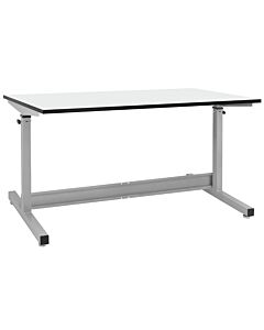 Jefferson Series Workbench with 3/4" Thick Phenolic Resin Top And Square Cut Edge - White