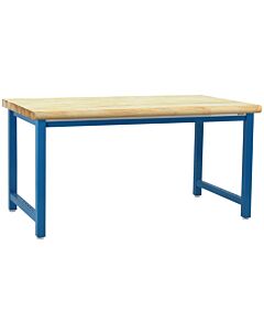 Kennedy Series Workbench with Lacquered 100% Solid Butcher Block Hardwood 1 3/4" Thick Top and Round Front Edge