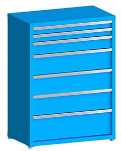 130# Capacity Drawer Cabinet, 3",3",5",8",8",8",10" drawers, 49" H x 36" W x 21" D