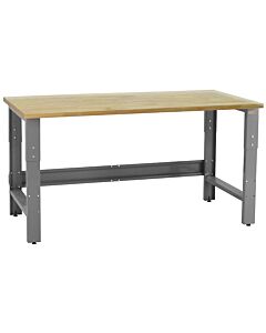 Roosevelt Series Workbench with 1 3/4" Thick Top Solid Lacquered Butcher Block