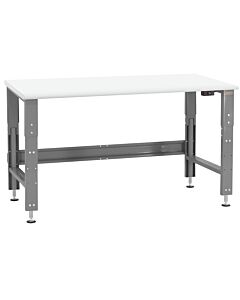 Roosevelt Series Workbench - Electric Hydraulic 12” Height Adjustment. Round Cut Laminated Front Edge.