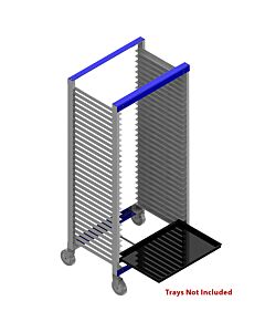 Tray Carts, Welded 18" D x 26" W x 66" H, 30 Slots, Side Entry
