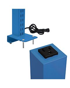 Single Sided Slotted Upright with Power Plug, Set of Two. (Not Butcherblock)