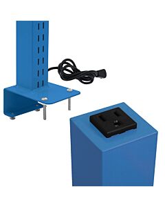 Single Sided Slotted Upright with Power Plug, Set of Two. (For Butcherblock)